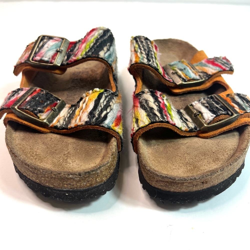 RARE Birkenstock Multicolored Yarn Arizona Sandals Size EU 37 - Picture 5 of 16